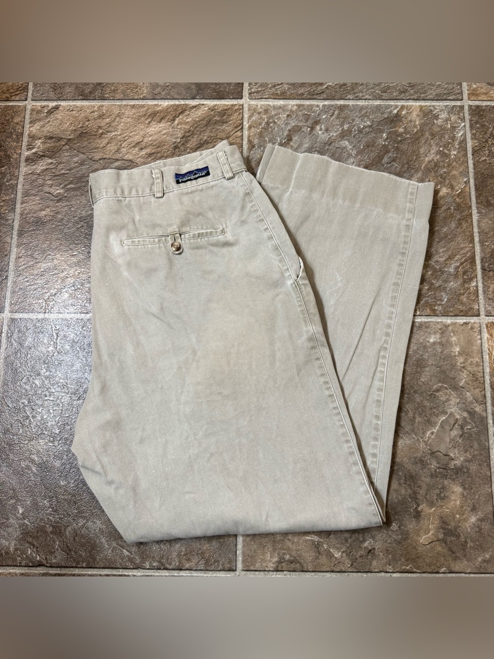 VTG 90s Mens 34 Patagonia Canvas Twill Pleated Khaki Baggy Pants